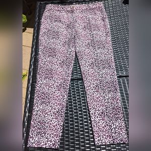 Michael Kors Size 10 Pink Black White  Cheetah Leopard Print Pants